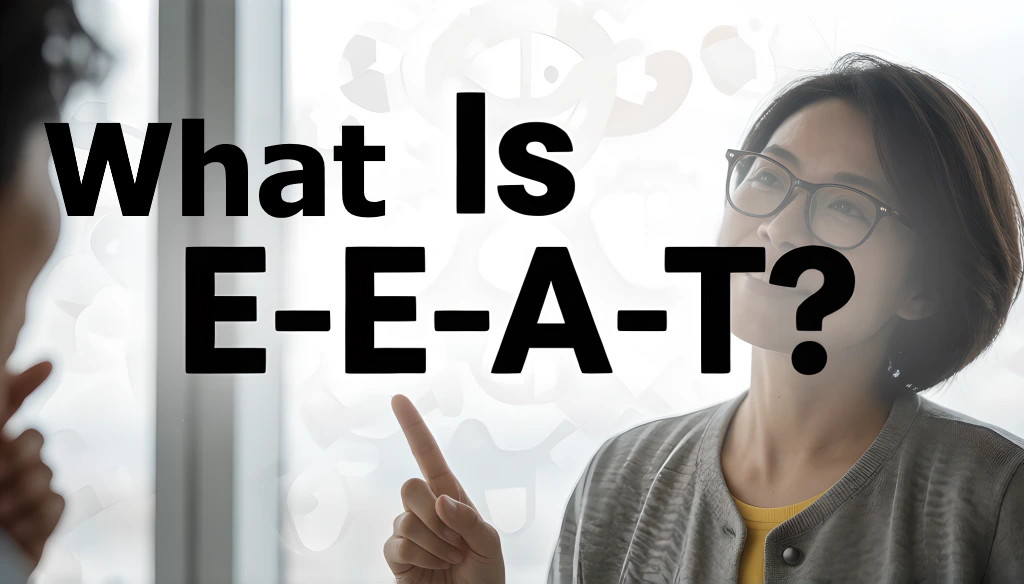 Woman explaining E-E-A-T and Why It Matters for SEO